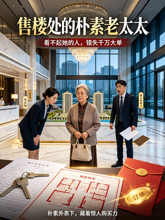 售楼处的朴素老太太