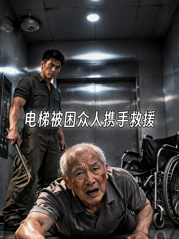 电梯被困众人携手救援
