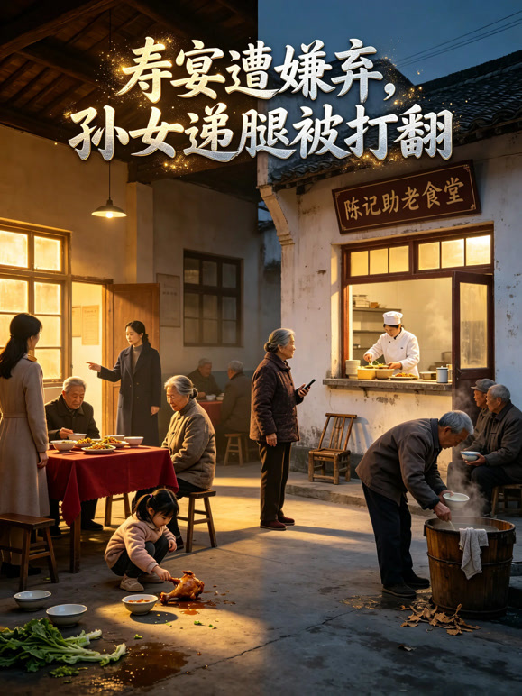 寿宴遭嫌弃，孙女递腿被打翻
