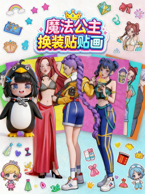 魔法公主换装贴贴画