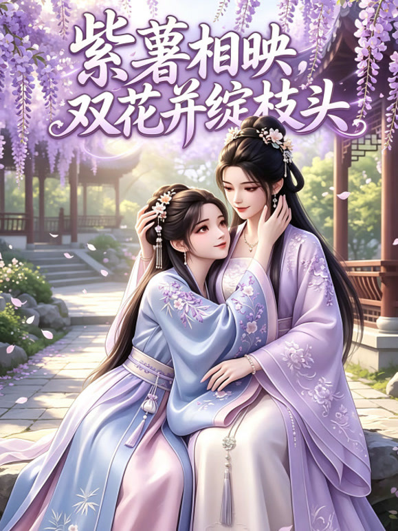 紫薯相映，双花并绽枝头