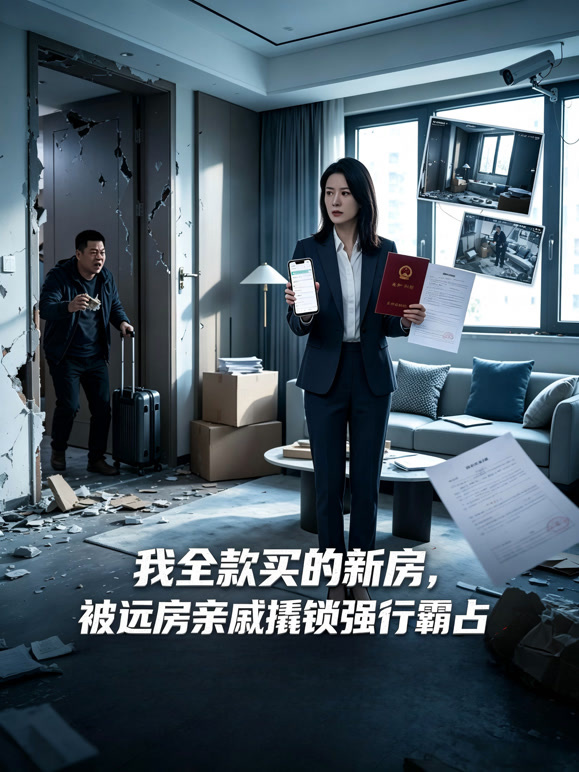 我全款买的新房，被远房亲戚撬锁强行霸占