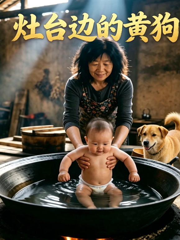 灶台边的黄狗