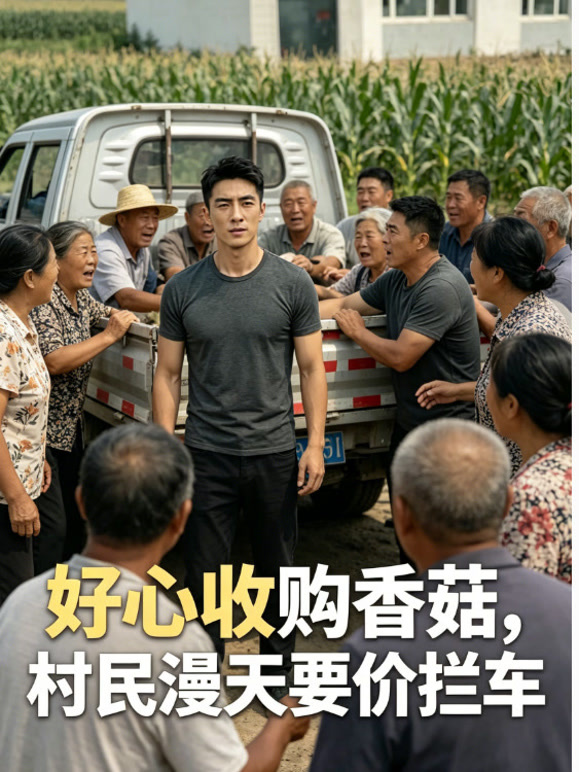 好心收购香菇，村民漫天要价拦车