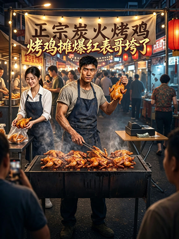 烤鸡摊爆红表哥垮了