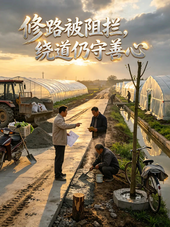 修路被阻拦，绕道仍守善心