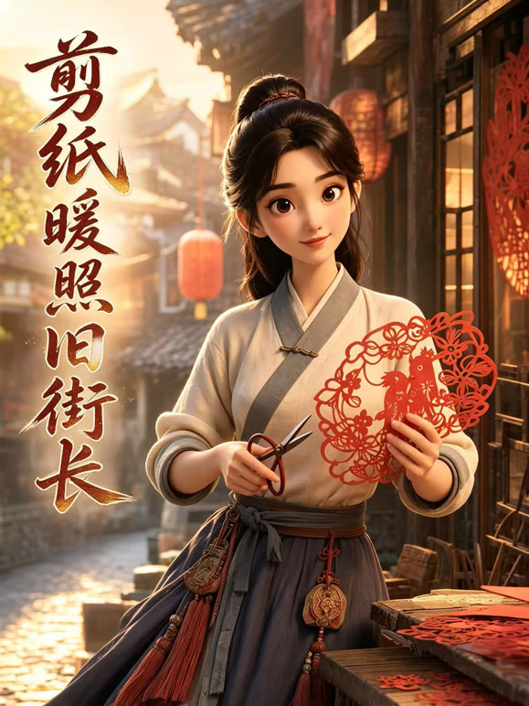 剪纸暖照旧街长
