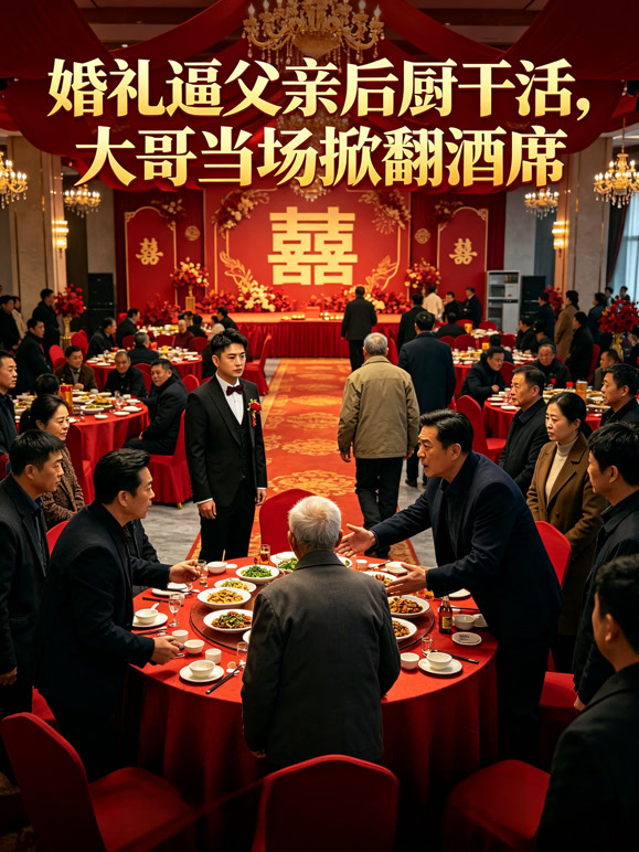 婚礼逼父亲后厨干活，大哥当场掀翻酒席