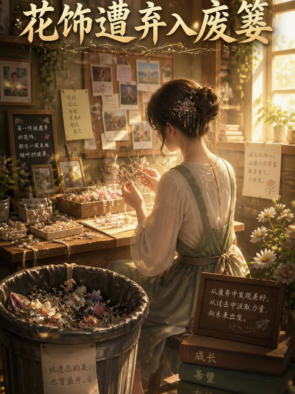 花饰遭弃入废篓
