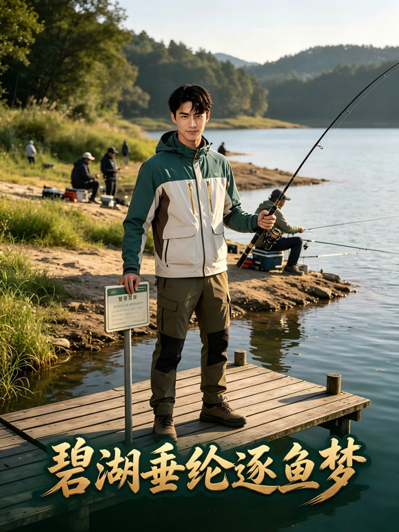 碧湖垂纶逐鱼梦