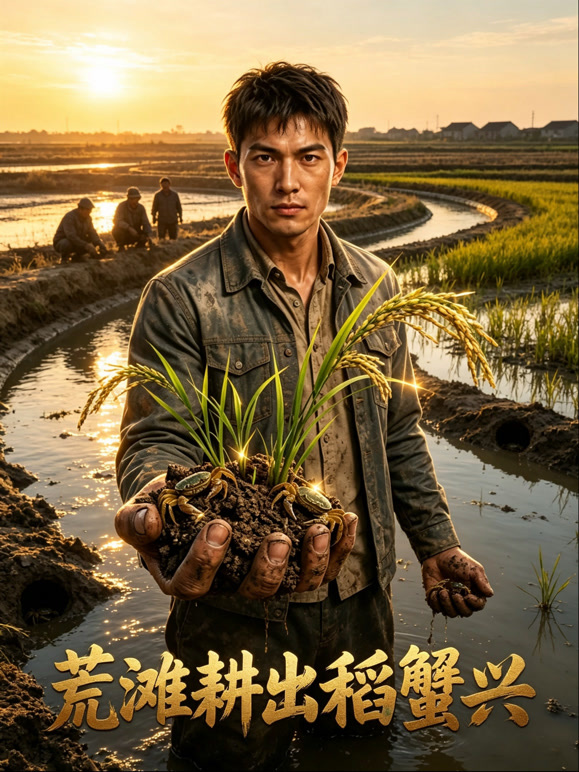 荒滩耕出稻蟹兴