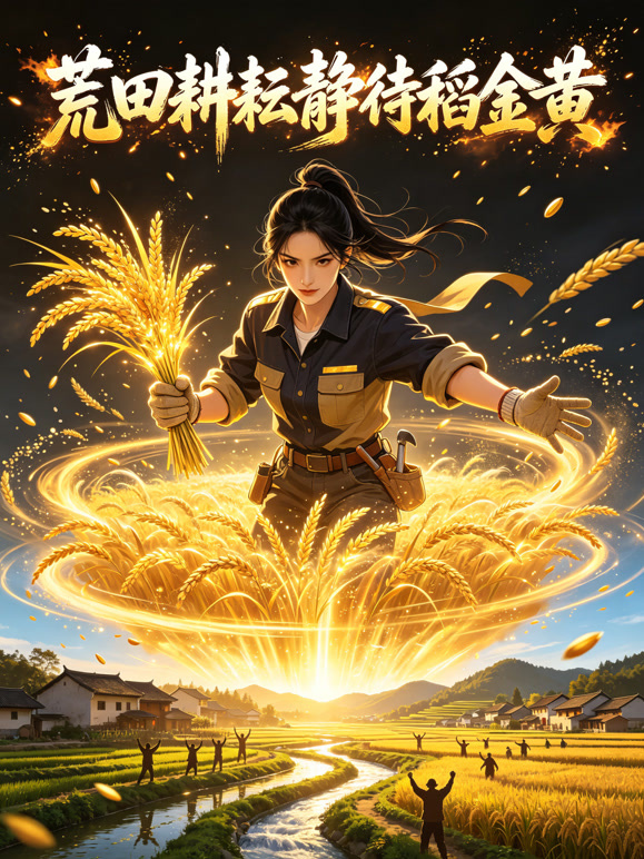 荒田耕耘静待稻金黄