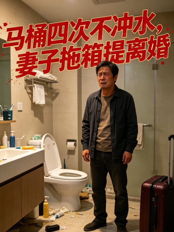 马桶四次不冲水，妻子拖箱提离婚