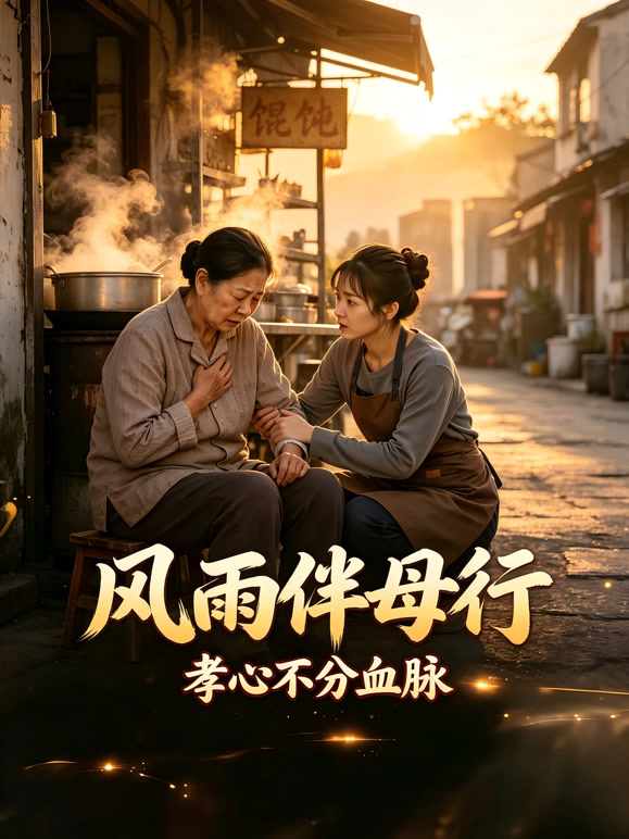 风雨伴母行，孝心不分血脉
