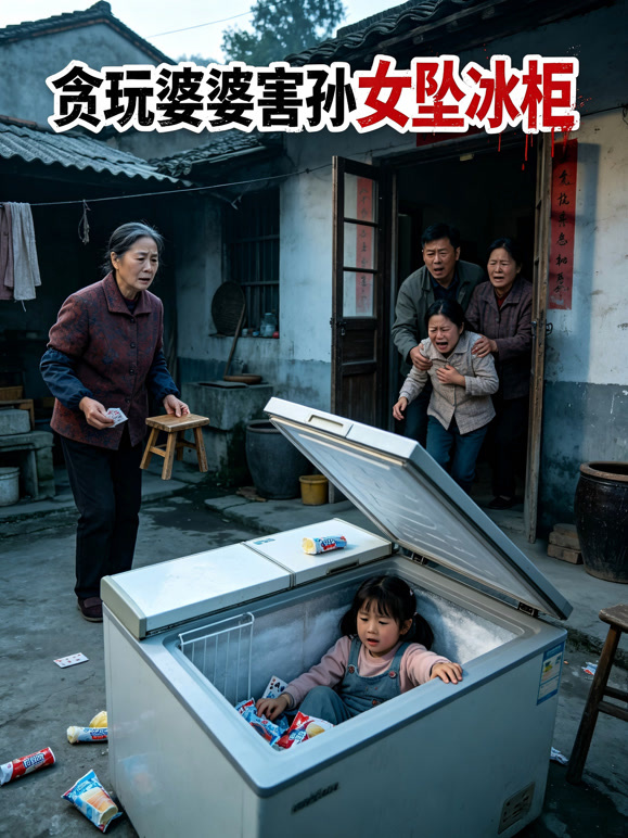 贪玩婆婆害孙女坠冰柜