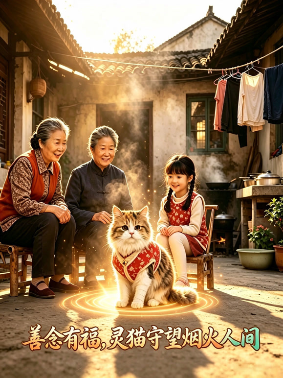 善念有福，灵猫守望烟火人间