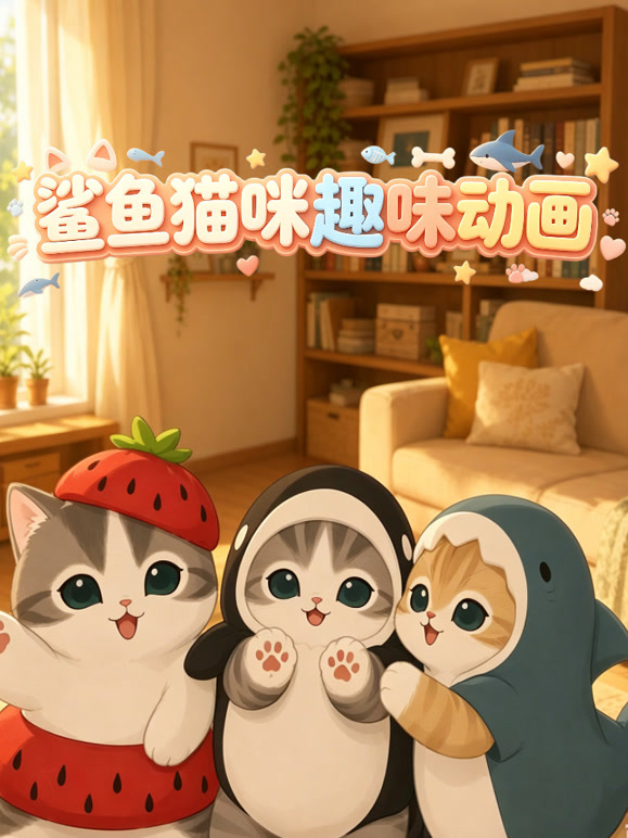 鲨鱼猫咪趣味动画