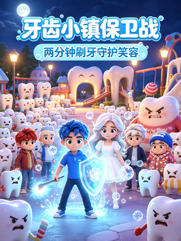 牙齿小镇保卫战，两分钟刷牙守护笑容